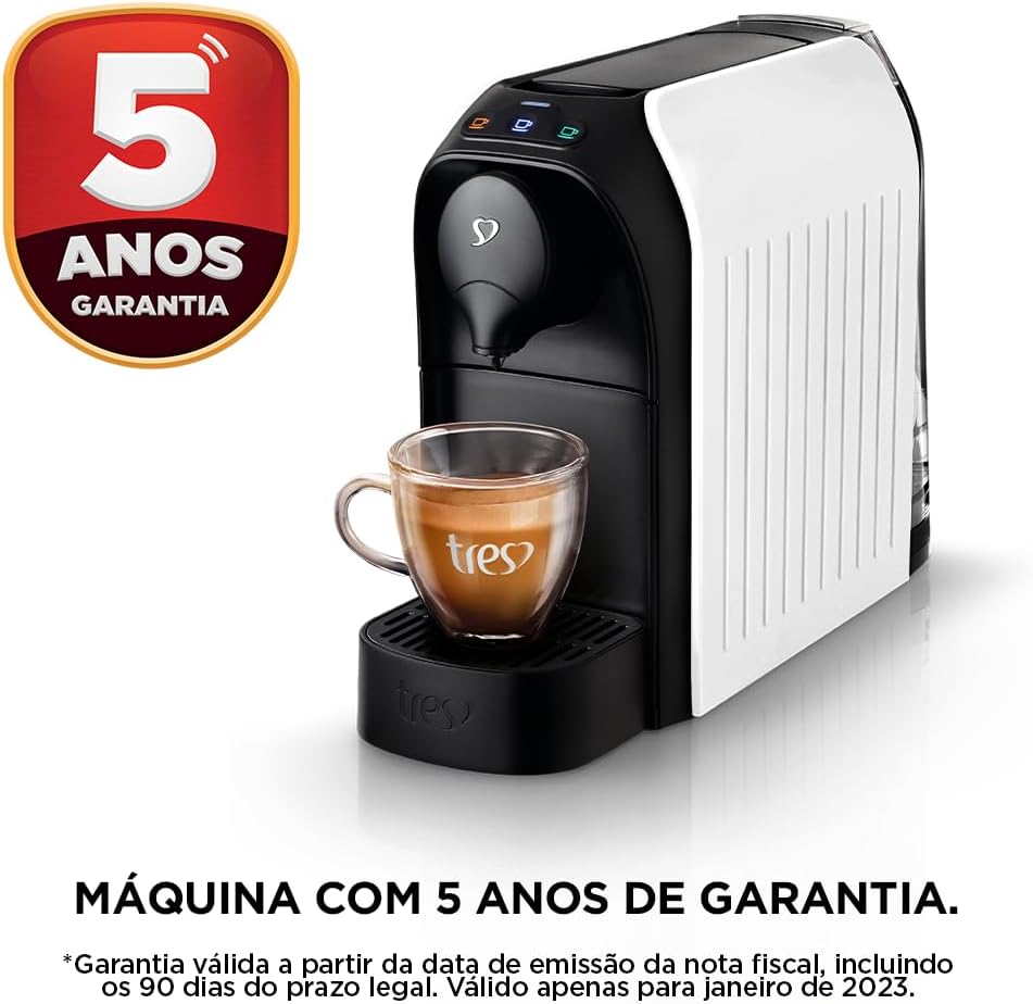 3 Corações TRES Cafeteira Espresso e Multibebida Passione Branca - 127V