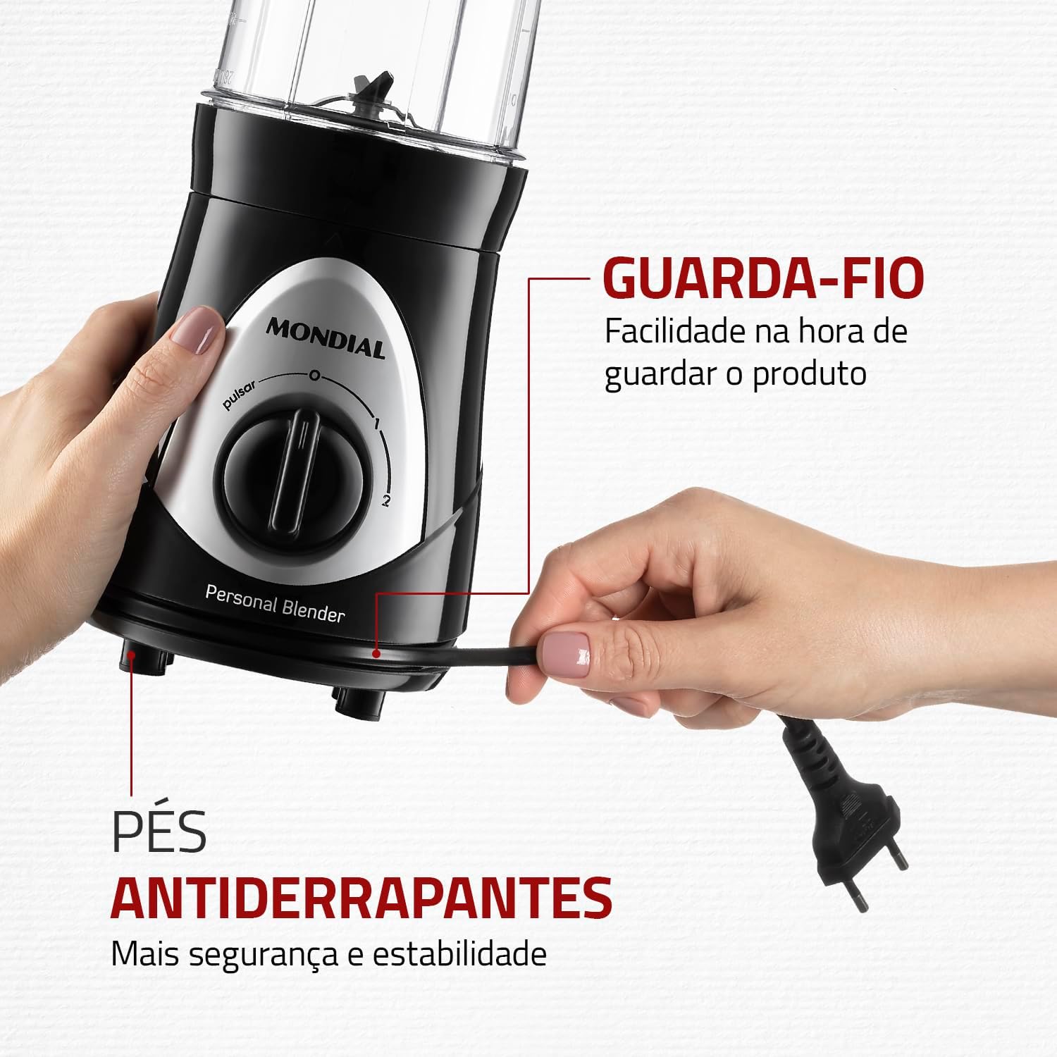 Liquidificador Personal 300W com 2 Copos Squeeze 750ml