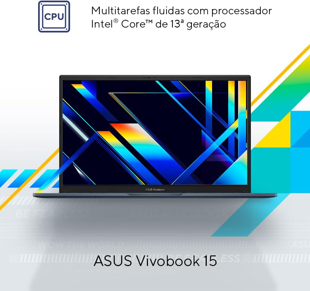 Notebook ASUS Intel Core i5 13ª Geração 16GB 512GB SSD Quiet Blue