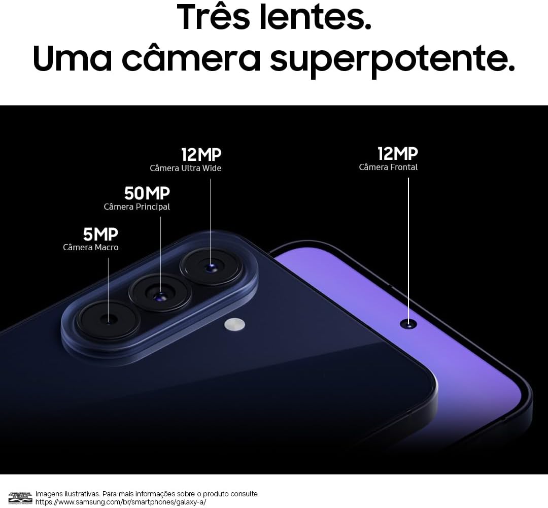 Smartphone Samsung Galaxy A57 5G Câmera Tripla 50MP OIS