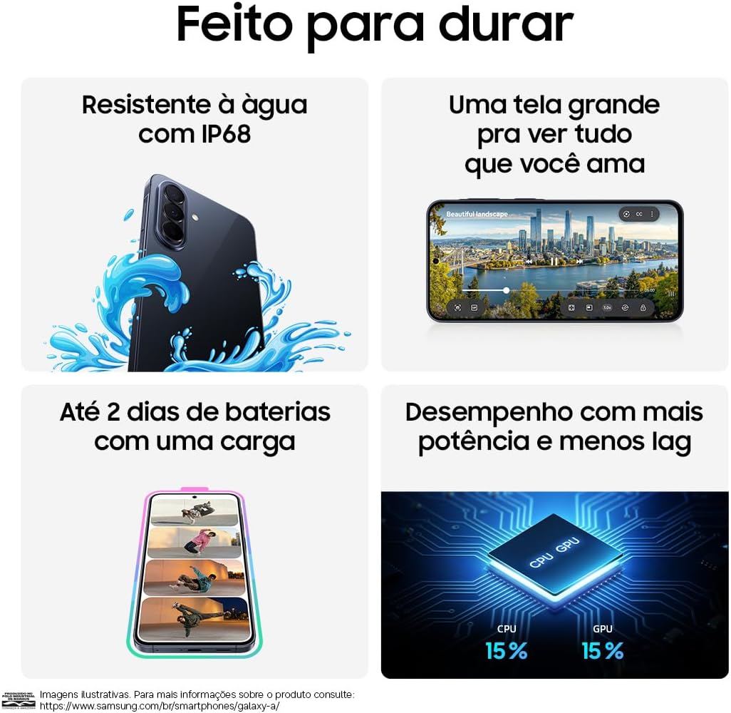 Smartphone Samsung Galaxy A57 5G Câmera Tripla 50MP OIS