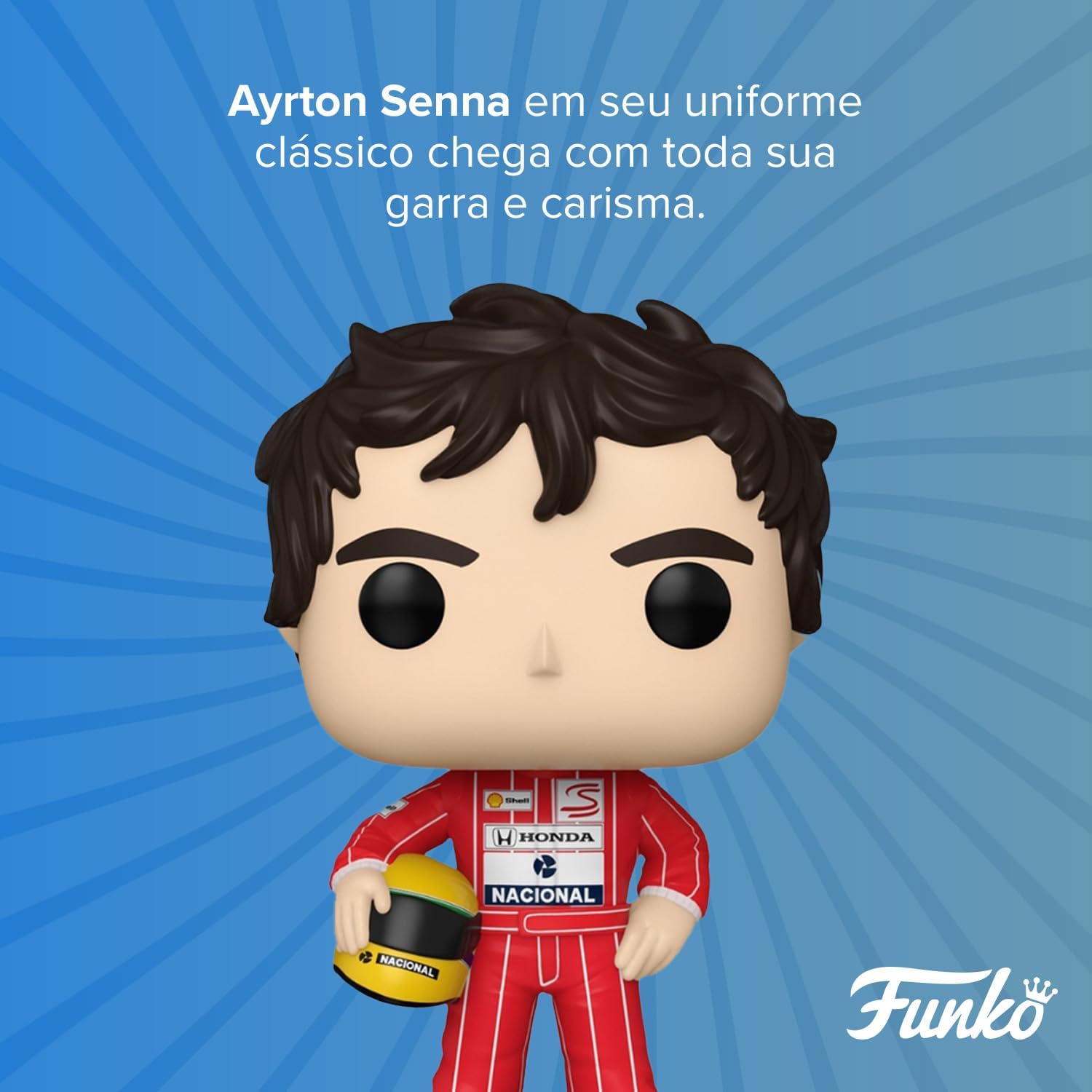 Boneco Colecionável Ayrton Senna Fórmula 1 com Capacete
