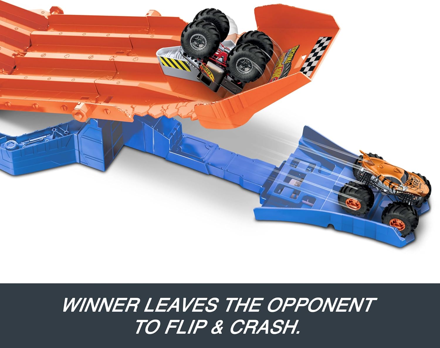 Hot Wheels Monster Trucks Corrida de Destruição Mega-Wrex vs Tiger Shark