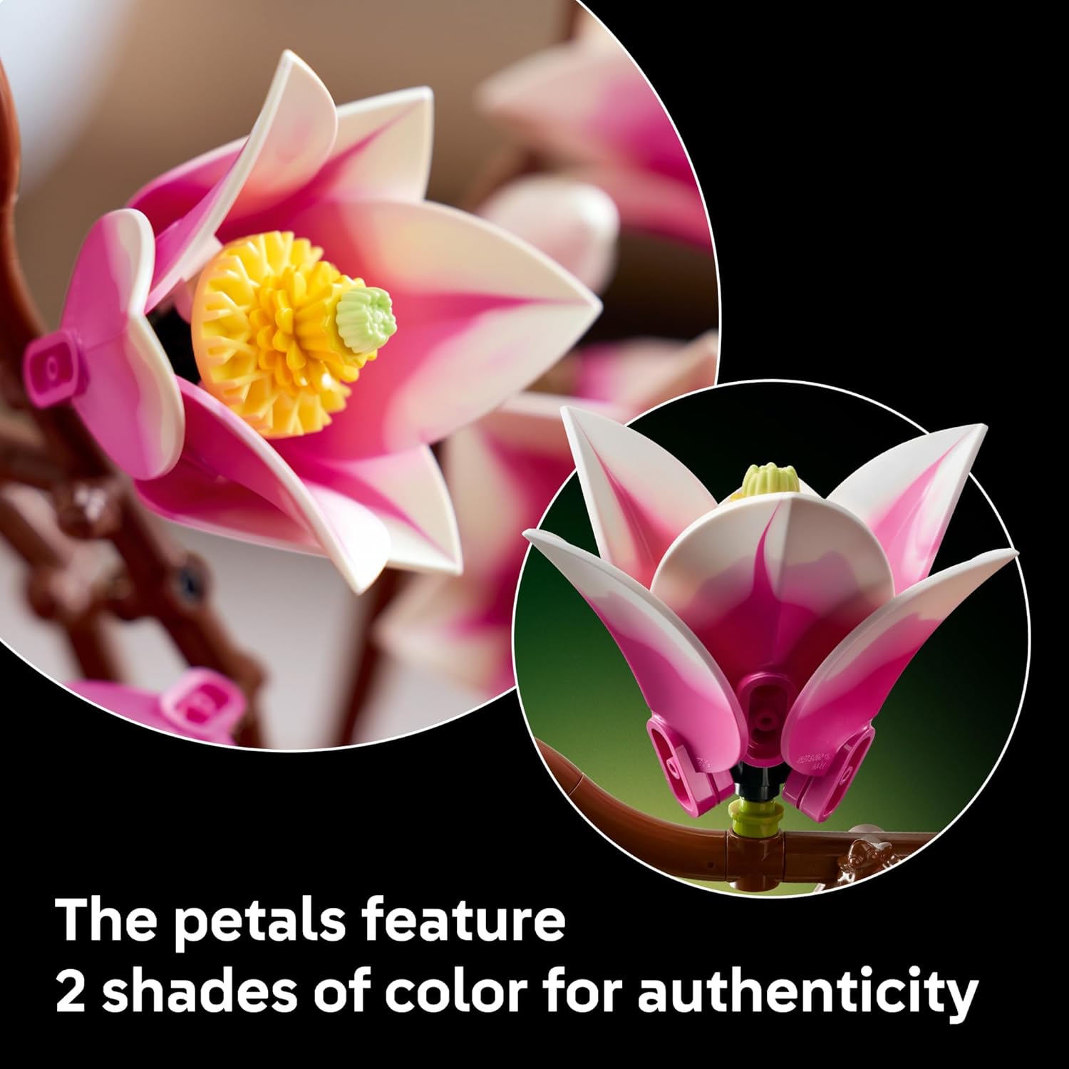 LEGO Botanicals Galhos de Magnólia - Conjunto de Construção para Adultos, Anos 18+ - Flores Artificiais Decorativas para Lar, Escritório - 11510