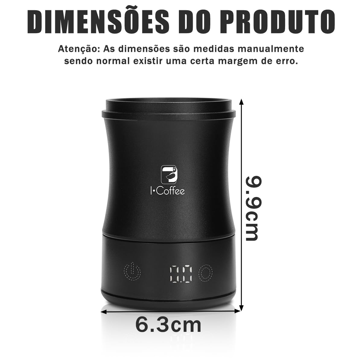 iCoffee Balança Digital de Café, Display Separado – Alta Precisão para Espresso, Pour Over e Drip, Visor LED, Copa Doseadora Incluída, Preto