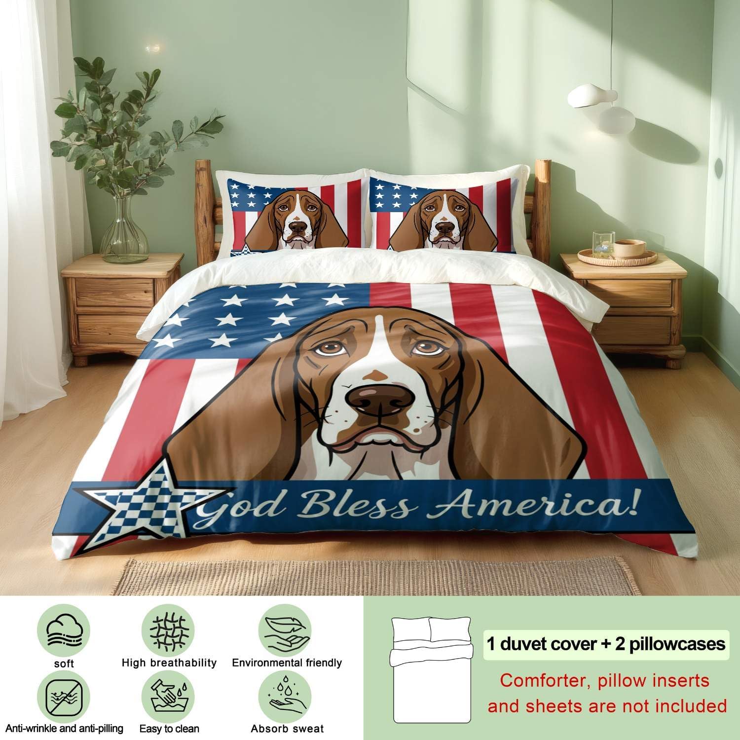 Conjunto de capa de edredom de girassol de cachorro aquarela, conjunto de cama floral de 3 peças, seleção de vários tamanhos, capa com estampa animal caprichosa (03, solteiro 172 x 218 cm + 51 x 76 cm