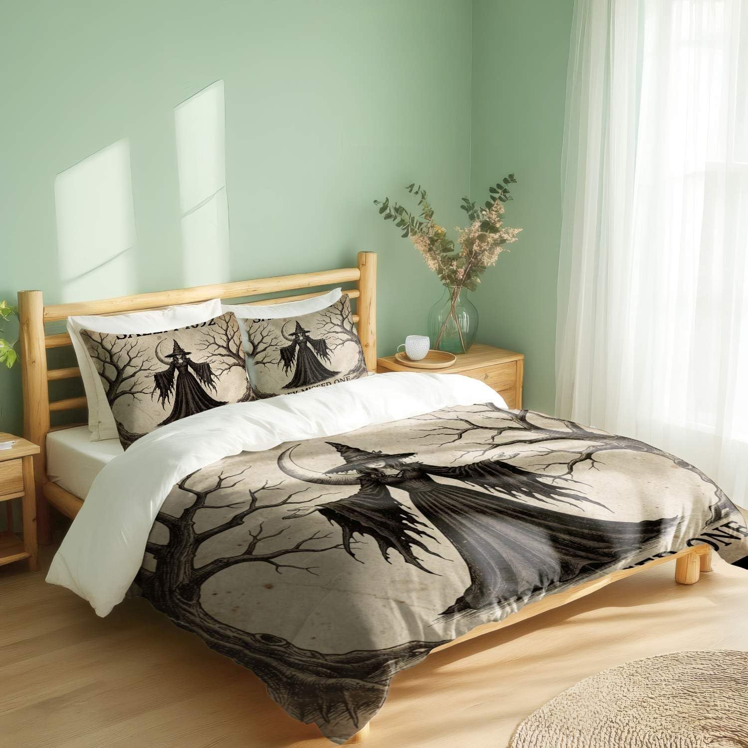 Jogo de Cama Floral Vintage com Rosas e Hortênsias em Microfibra