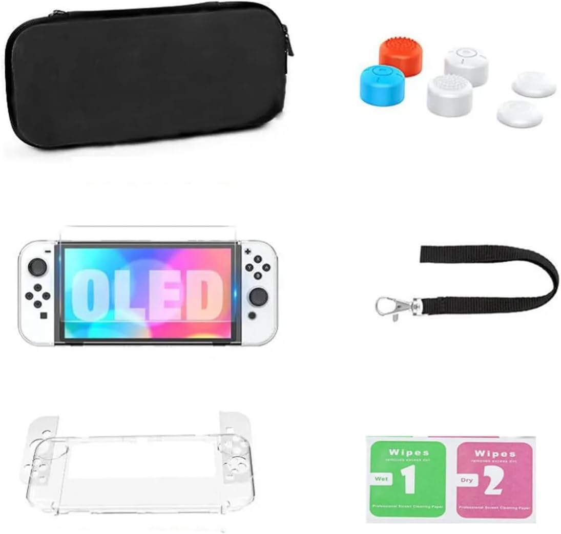 Bolsa Estojo Capinha Resistente Para Nintendo Switch Oled Inclui Console Controle De Jogo E Capa Protetora Para Os Botões E Protetor De Tela