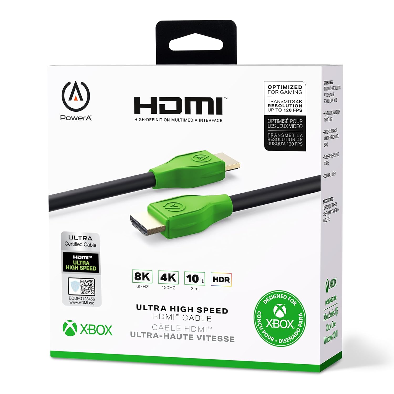 PowerA Cabo HDMI de alta velocidade para Xbox Series X|S, cabo, HDMI 2.1, Xbox, oficialmente licenciado