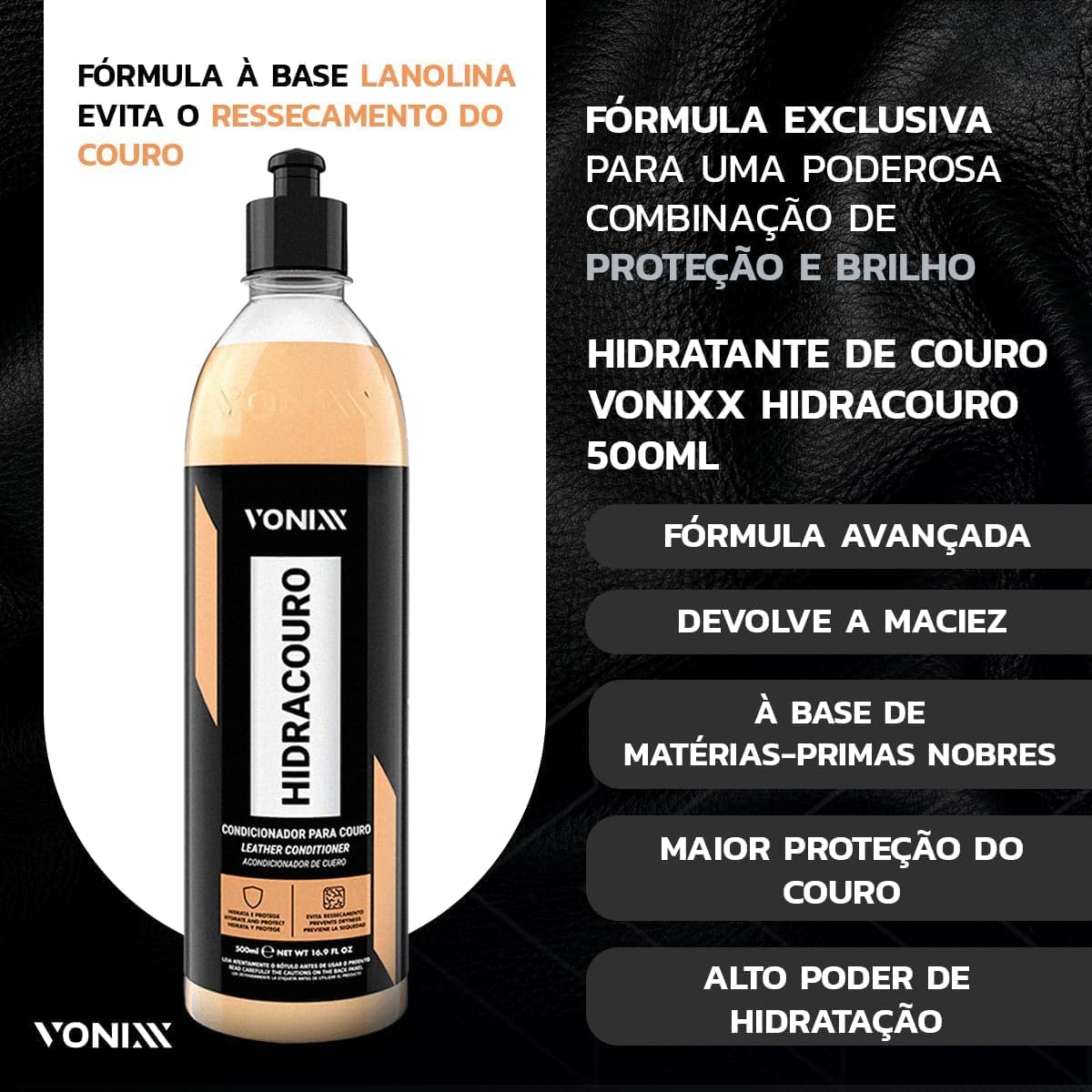Kit Vonixx Higicouro e Hidracouro para Couro Automotivo
