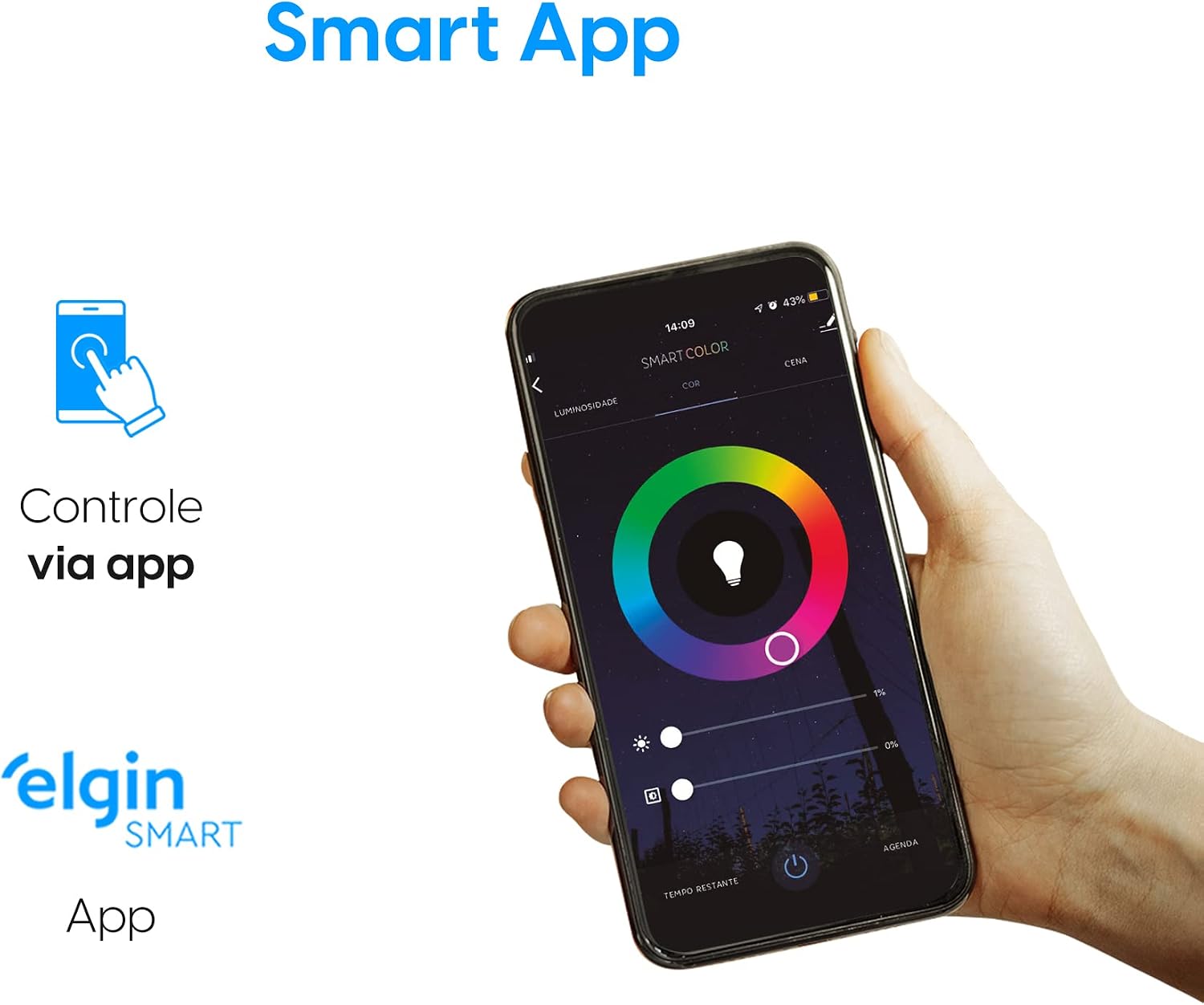Lâmpada Inteligente Elgin Smart Wi-Fi Casa Inteligente