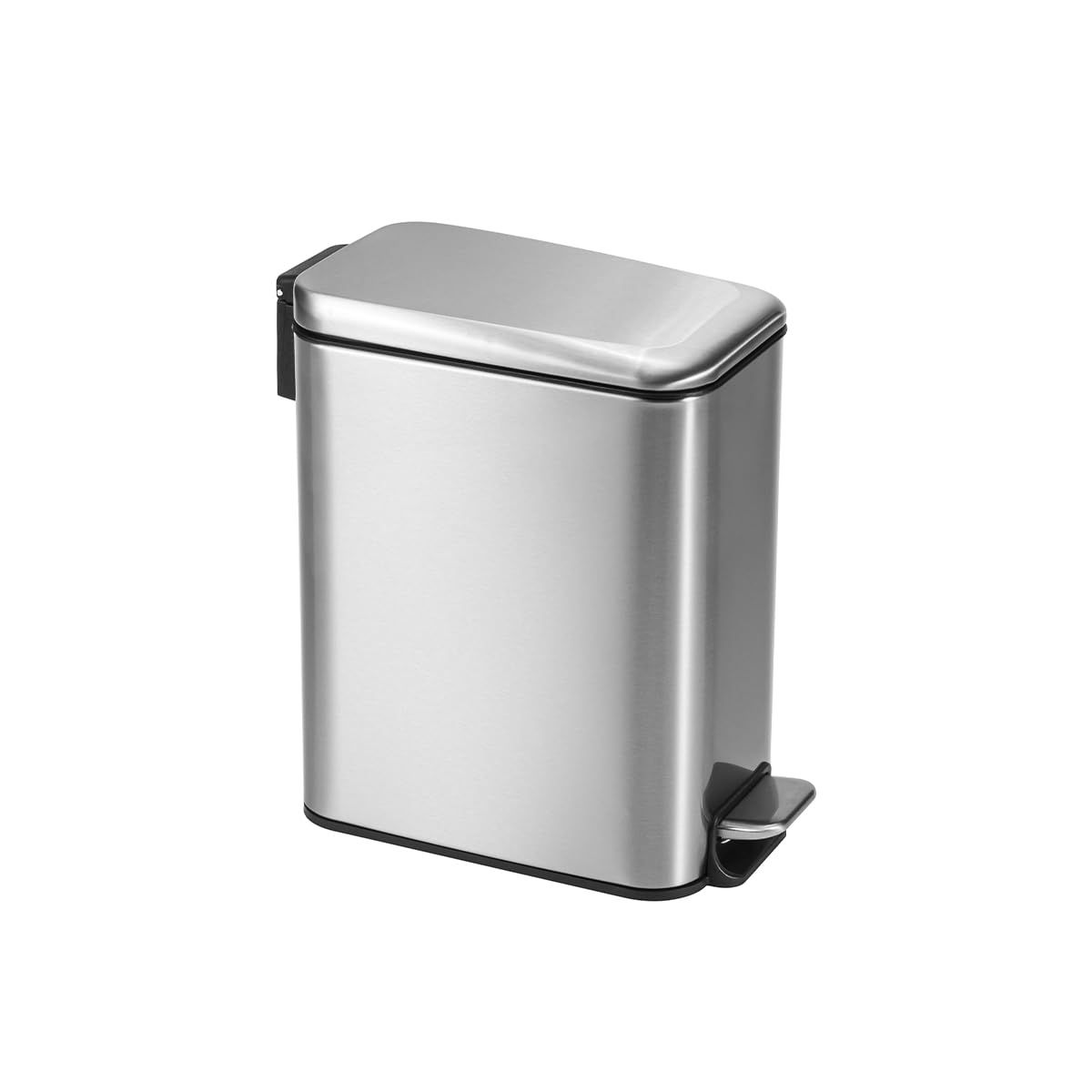 Powermaid Lixeira Retangular Linea com Pedal - Tampa Soft Close - Inox - 5 Litros