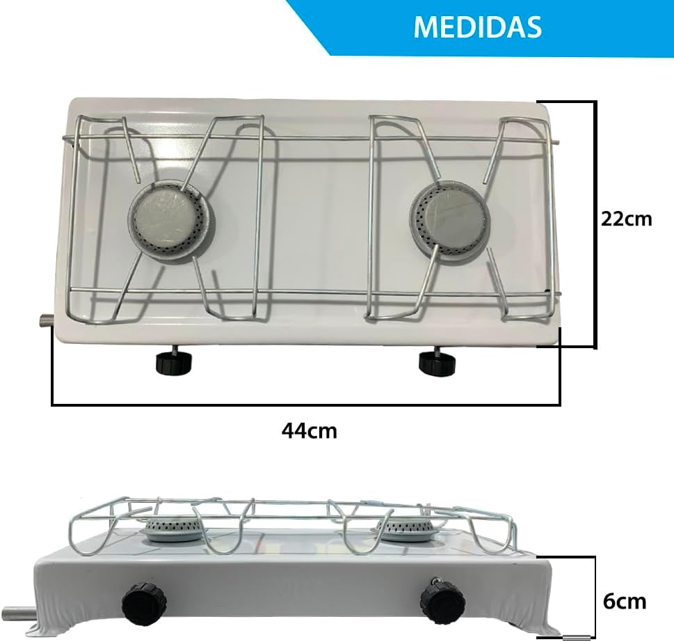 Fogão Portátil Camping Duas Bocas A Gás Branco