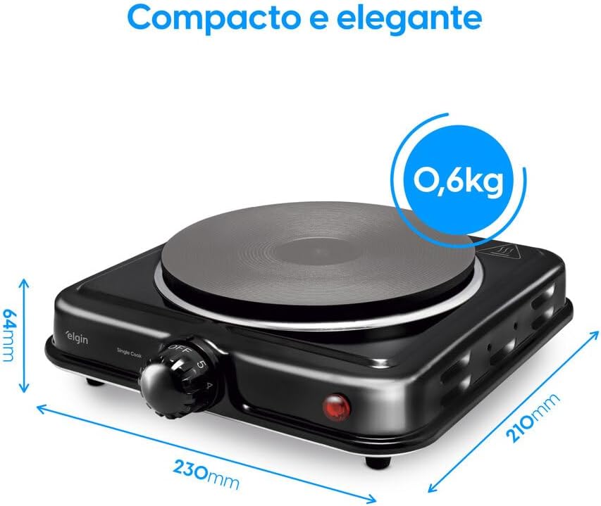 Fogão Elétrico Portátil Cooktop Elgin Single Cook 1 Boca - 220V