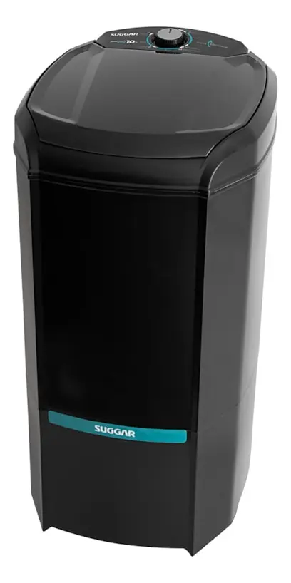 Tanquinho Lavamax Eco Suggar 10kg Preto Suggar - Bivolt 110V/220V