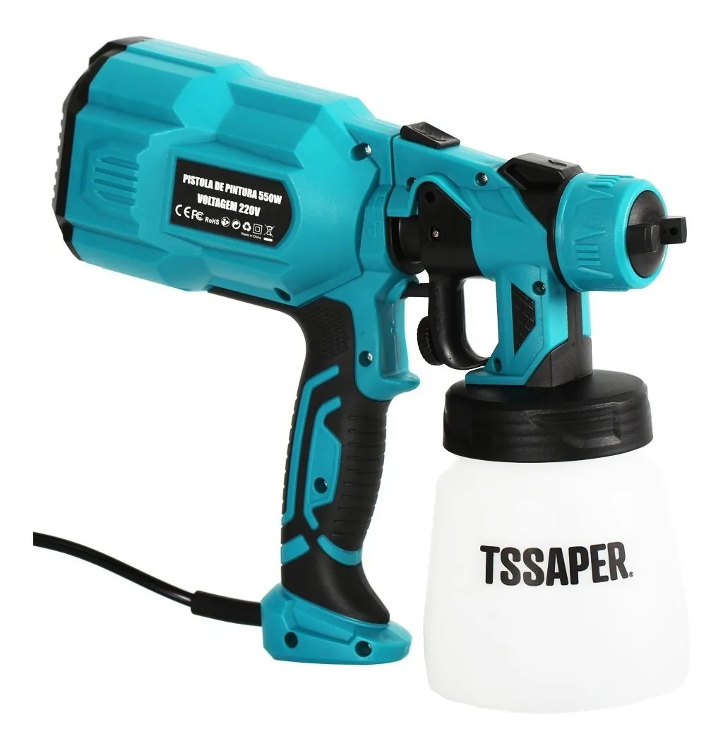 Pistola de pulverização elétrica para pintura hvlp Tssaper TP550 do 800mL