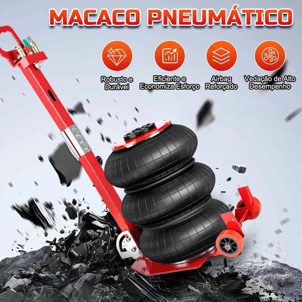 Macaco Pneumático Automotivo Ar Tipo Bolsa - 3 Ton