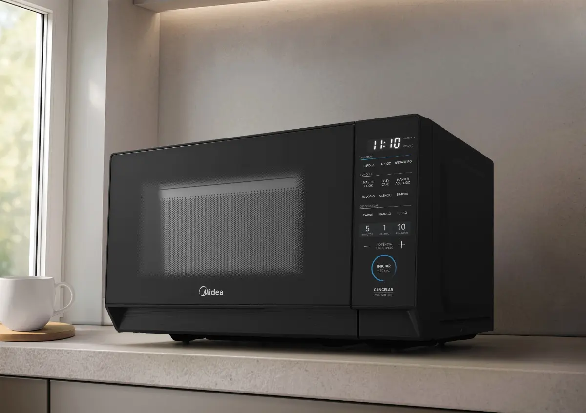 Micro-ondas 20L Preto MasterCook Midea - Bivolt 110V/220V