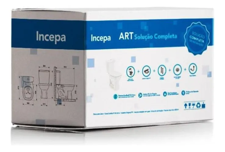 Vaso Sanitário Incepa Art Branco com Caixa Acoplada e Assento